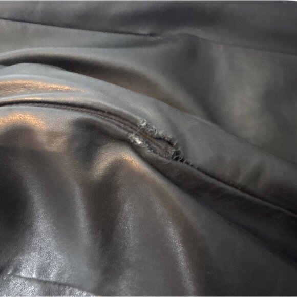 ANNE KLEIN Black Leather Pleated A-Line Skirt Size 8 Womens Professional Career - Picture 6 of 6
